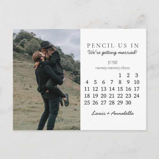 Sparen de Kalender van de Datum Juni 2023 het Brie Briefkaart (Voorkant)