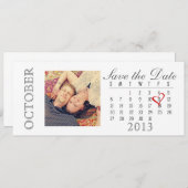Sparen de Kalender van de Datum: oktober 2013 Save The Date (Voorkant / Achterkant)