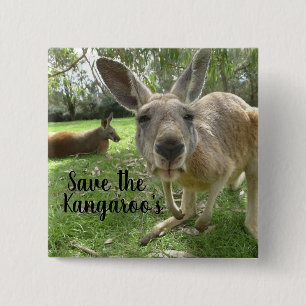 Sparen de Kangaroo's Vierkante Button 5,1 Cm