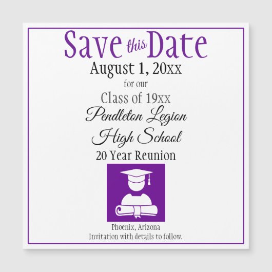 Sparen de Klasse van de Datum Paarse Zwarte Magnet (Voorkant)