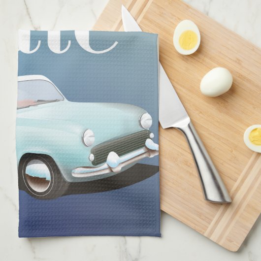 Sparen de Klassieke Kar van de Datum Theedoek (Quarter Fold)