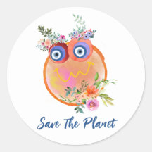 Sparen de Klassieke Ronde Sticker van de Planet