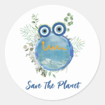 Sparen de Klassieke Ronde Sticker van de Planet