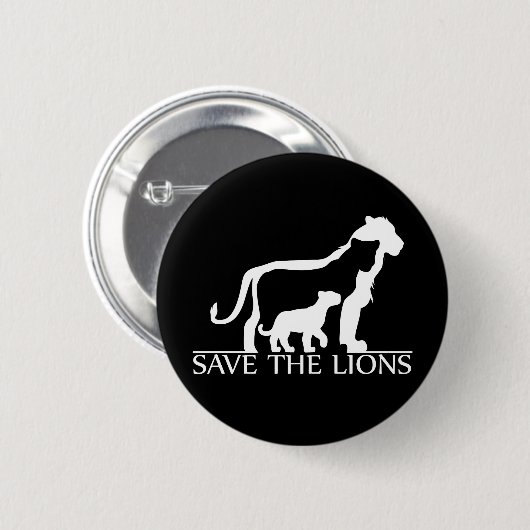 Sparen de Lionen (Wit) Ronde Button 5,7 Cm (Voorkant /achterkant)