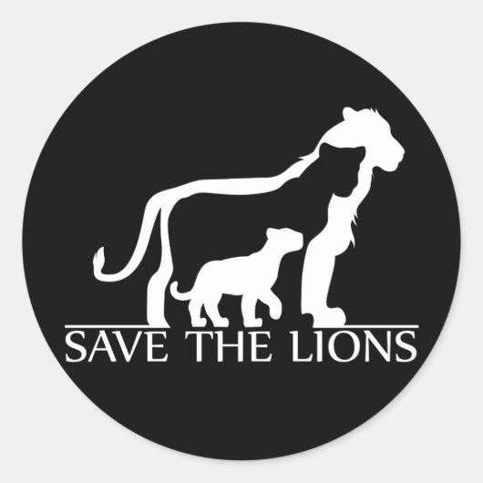 Sparen de Lionen (Wit) Ronde Sticker (Voorkant)