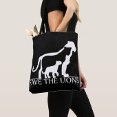 Sparen de Lionen (Wit) Tote Bag (Dichtbij)