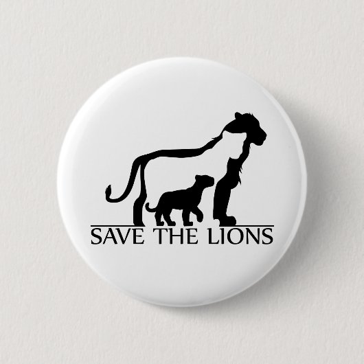 Sparen de Lions Ronde Button 5,7 Cm (Voorkant)
