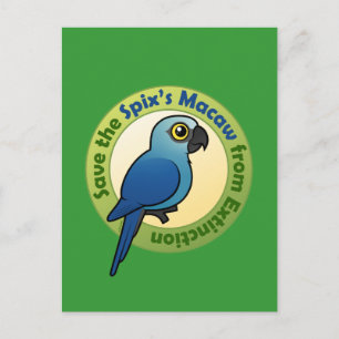 Sparen de Macaw van Spix van Uitsterven Briefkaart