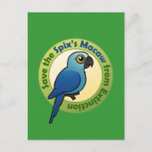 Sparen de Macaw van Spix van Uitsterven Briefkaart (Voorkant)