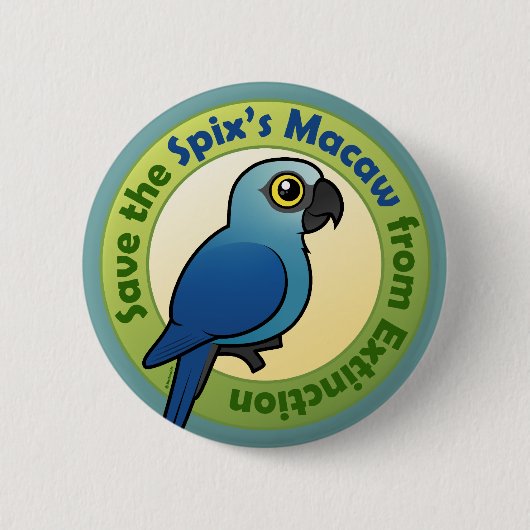 Sparen de Macaw van Spix van Uitsterven Ronde Button 5,7 Cm (Voorkant)