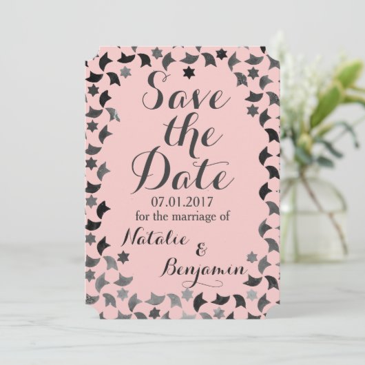 Sparen de Mailer van de Datum  | Mozaïekuitnodigin Save The Date (Staand voorkant)