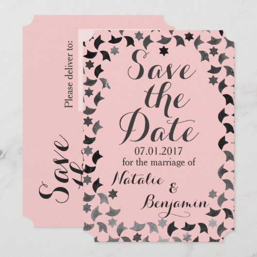 Sparen de Mailer van de Datum | Mozaïekuitnodigin Save The Date (Voorkant / Achterkant)