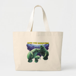 Sparen de Manateans Grote Tote Bag