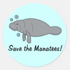 Sparen de Manateans Ronde Sticker