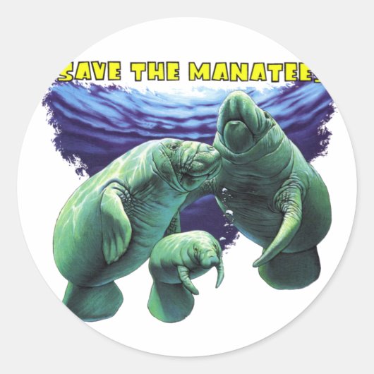 Sparen de Manateans Ronde Sticker (Voorkant)