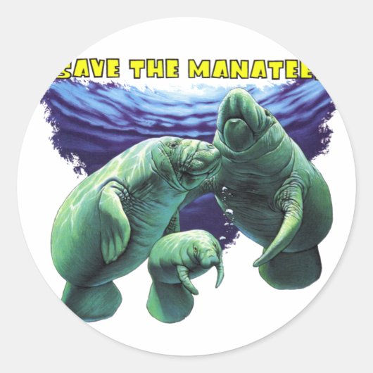 Sparen de Manateans Ronde Sticker (Voorkant)