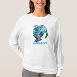 Sparen de Manatees Dames Lang Sleeved Shirt