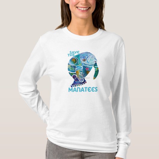 Sparen de Manatees Dames Lang Sleeved Shirt (Voorkant)