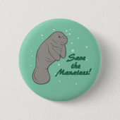 Sparen de Manatees! Ronde Button 5,7 Cm (Voorkant)