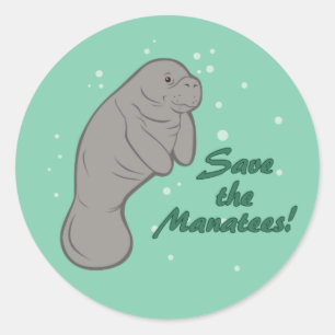 Sparen de Manatees! Ronde Sticker