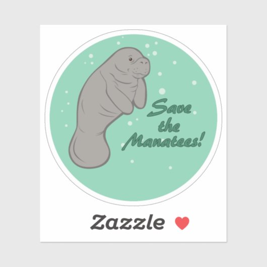 Sparen de Manatees! Sticker (Vel)