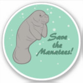 Sparen de Manatees! Sticker (Voorkant)