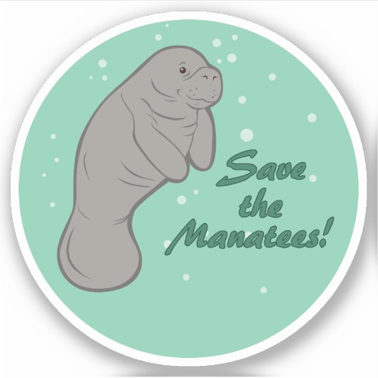 Sparen de Manatees! Sticker (Voorkant)