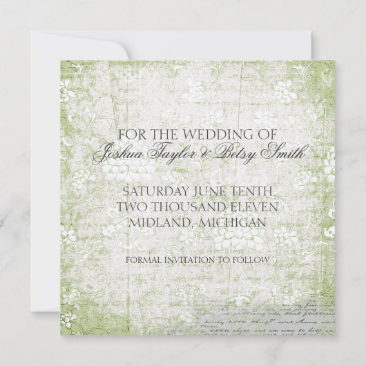 Sparen de Mededelingen van de Datum in Floral Save The Date (Achterkant)