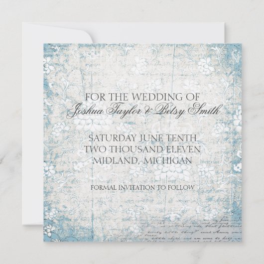 Sparen de Mededelingen van de Datum in  Floral Save The Date (Achterkant)