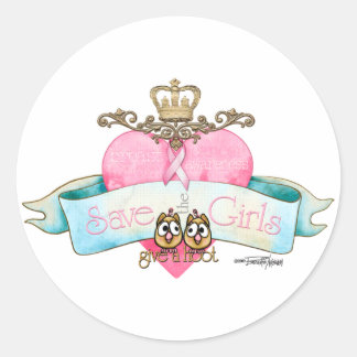 Sparen de Meisjes - geef een Hoot Ronde Sticker