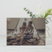 Sparen de Minimale Legante Berichten van het Manus Save The Date (Staand voorkant)