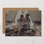 Sparen de Minimale Legante Berichten van het Manus Save The Date (Voorkant / Achterkant)