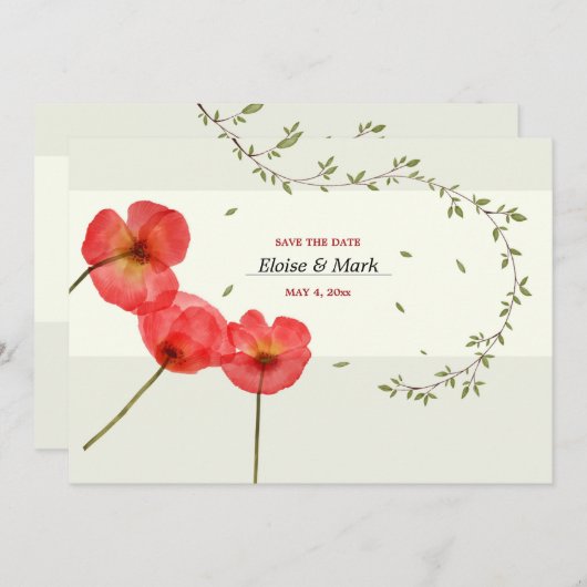 Sparen de Moderne Aankondiging van de Datum (Voorkant / Achterkant)