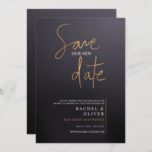 Sparen de Moderne Aankondiging van de Datum (Voorkant / Achterkant)