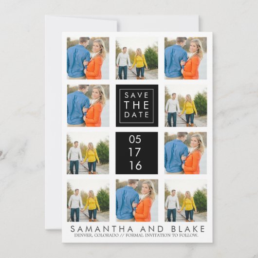 Sparen de Moderne Collage van de Datum | WOORDEN Save The Date (Voorkant)