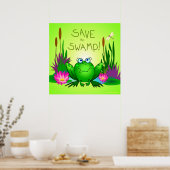 Sparen de Moeras Twitchy op de Kikker Dragonflies  Poster (Keuken)