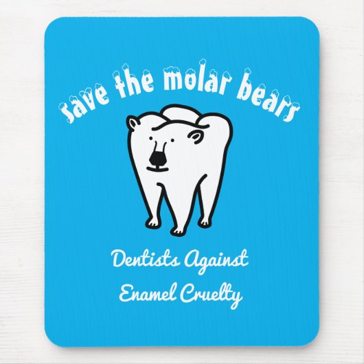 Sparen de Molaire Beren Punny Dentist Muismat (Voorkant)
