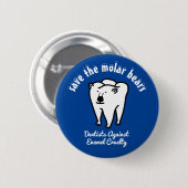 Sparen de Molaire Beren Punny Dentist Ronde Button 5,7 Cm (Voorkant /achterkant)