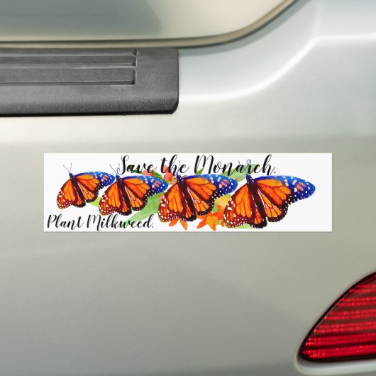 Sparen de Monarch Butterfly Bumpersticker (Op auto)