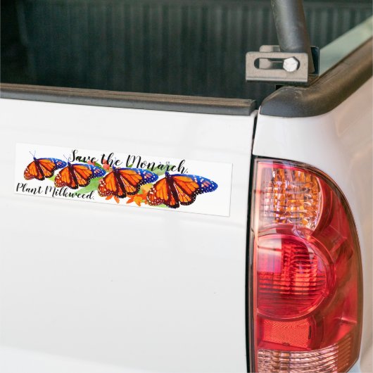 Sparen de Monarch Butterfly Bumpersticker (Op Truck)