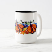 Sparen de Monarch Butterfly Tweekleurige Koffiemok (Voorkant rechts)
