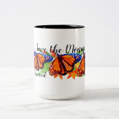 Sparen de Monarch Butterfly Tweekleurige Koffiemok (Center)