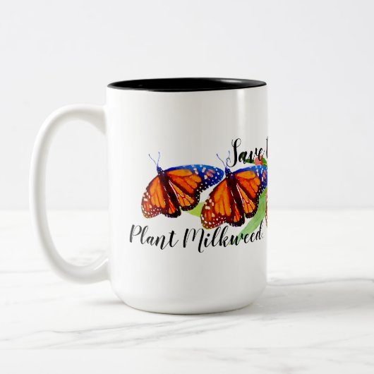 Sparen de Monarch Butterfly Tweekleurige Koffiemok (Links)