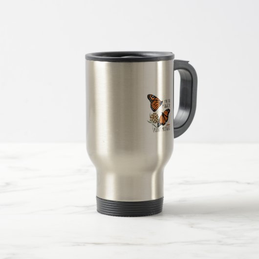 Sparen de Monarchs Milkweed Funny Butterfly Vloer Reisbeker (Voorkant rechts)