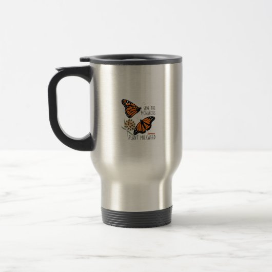 Sparen de Monarchs Milkweed Funny Butterfly Vloer Reisbeker (Links)