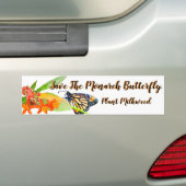 Sparen de Monboogvlinder. Bumpersticker (Op auto)
