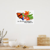 Sparen de Monboogvlinder. Plant Milkweed. Poster (Keuken)
