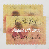 Sparen de Muzieknoten van de Datum en de Dagen Save The Date (Voorkant / Achterkant)