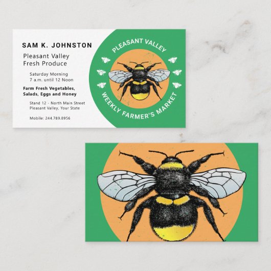 Sparen de Natuur van bijen Lover Farmer of Gardene Visitekaartje (Voorkant / Achterkant)
