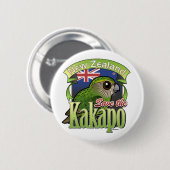 Sparen de Nieuw-Zeelandse Kakapo Ronde Button 5,7 Cm (Voorkant /achterkant)